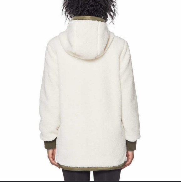 1 Madison Expedition Heritage Edition Teddy Sherpa Jacket in Cream/Olive - Picture 4 of 14